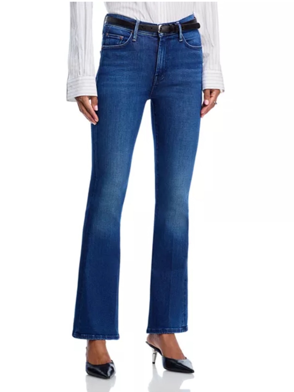 Mother The Weekender Fray Women's Mid-Rise Flare Jeans in “Squeeze It”